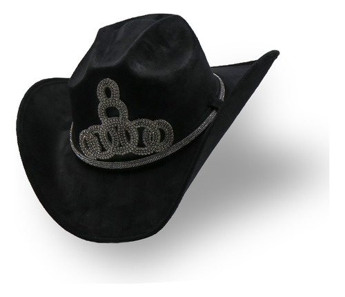 Sombrero Gamuza Negro Cowboy Para Viaje Y Fiesta 