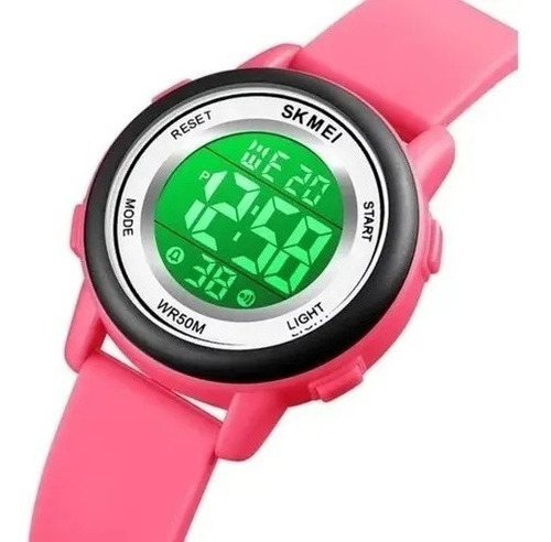 Skmei 1721 Reloj Niñas Sumergible Crono Digital Rosa 02