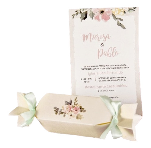 Tarjetas Invitación Dulce Caramelo Cintas Boda 15 Años