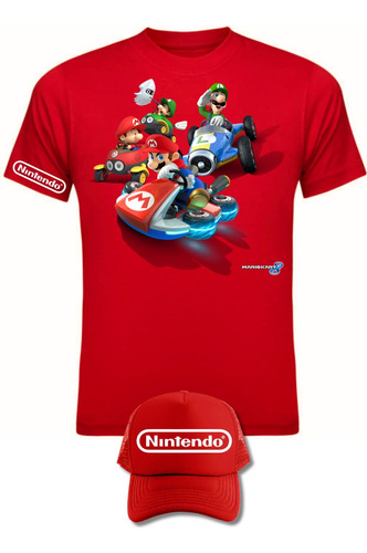 Camiseta Mario Kart Serie Red Obsequio Gorra 