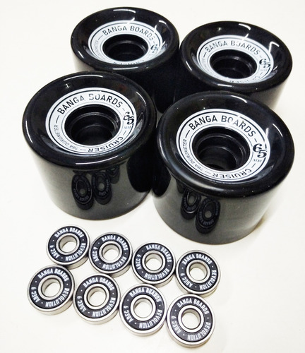 40% Off! Set De 4 Ruedas Longboard Banga Boards - Pu 65mm X 51mm - Dureza 78a - Skate Carver Cruiser Surfskate