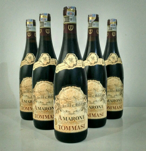 5 Garrafas Vinho Italiano Amarone Tommasi 750ml Frete Gratis