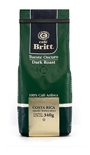 Café Britt Costa Rica Oscuro Asado, Café En Grano, 100% Aráb