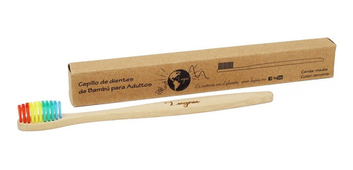 Lagnie 1 Cepillo De Dientes Ecológico De Bambú Con Caja Adulto, Colores Disponibles Al Elegir Variante, Cerda Media Full