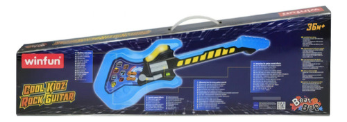Guitarra Rockera Winfun Para Niños!! Cool Kidz Rock Guitar! Color Celeste