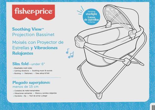 Cuna Moisés Fisher Price Melodías Y Proyector De Estrellas