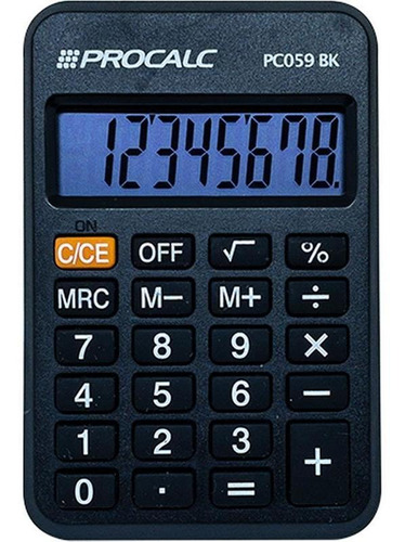 Calculadora De Bolso 8 Digitos Preta Cor Preto