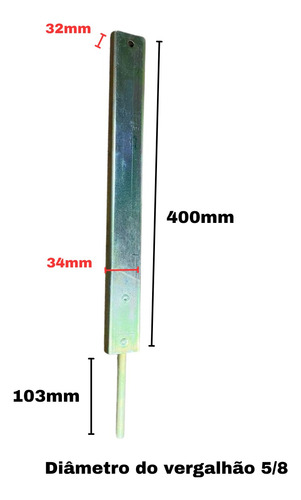 Pontalete Chumbador De Ferro Galvanizado Torre 02pç 40cm 5/8