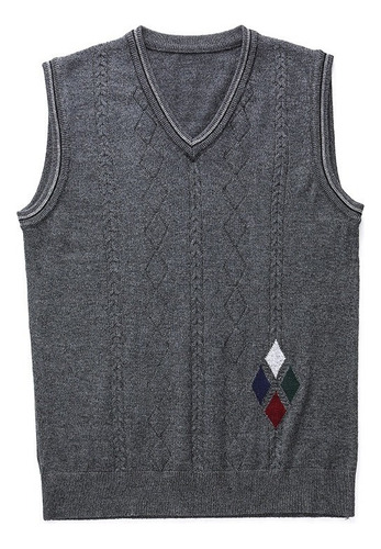 Hombre Suéter Casual Cashmere Chaleco Formal Cuello En V Jer