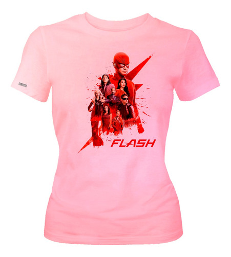 Camiseta Estampada The Flash Personajes En Rojo Mujer Ikgd 