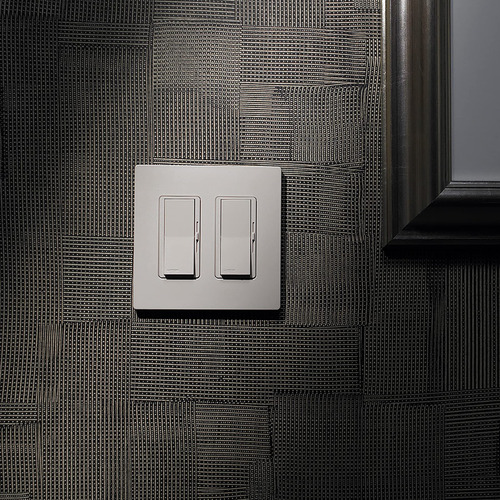 Placa De Pared Lutron Claro 2 Pines Acero Inoxidable