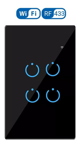 Interruptor Inteligente Wifi Luz Smart Negro Alexa Google