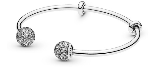 Pulsera Pandora Abierta Brillante Circonitas Para Charms