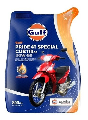 Aceite Para Moto Gulf Pride 4t Special 20w-50 800ml