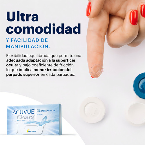 Lentes De Contacto Acuvue Oasys Hydraclear 6 Piezas 15 Dias Color Sin Color Graduación -0.50