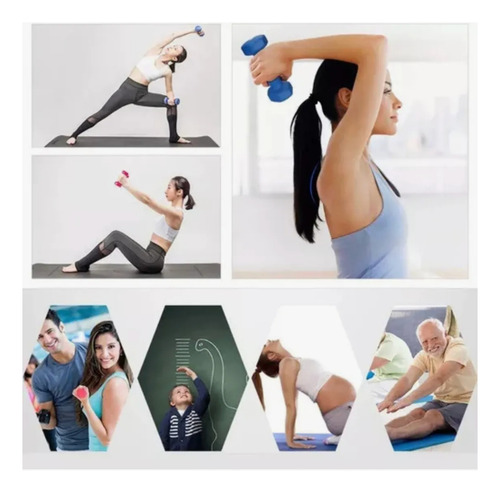 Par Mancuernas 2kg Ejercicio Pilates Yoga Gym Fitness Mixto