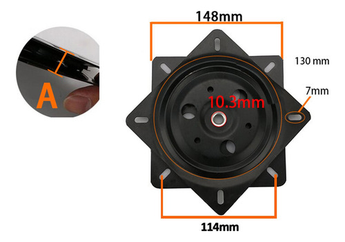 L Giratorio Universal Para Asiento De Barco, 6 Pulgadas