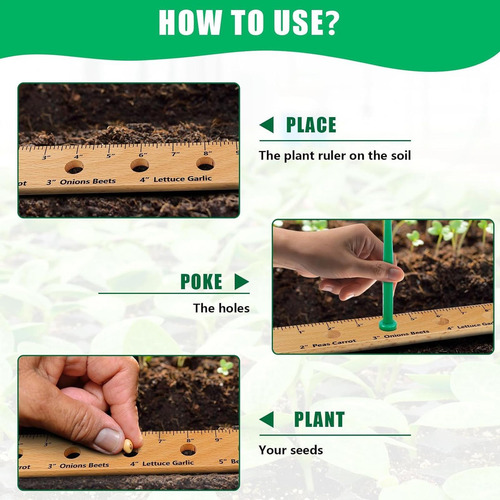 Regla De Madera Para Plantas, Set Plegable Con Agujeros