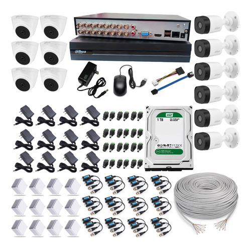 Cctv Kit Dahua 12 Camaras Seguridad 2mp + Dvr 16ch + D.d 1tb