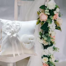 Comprar Cojín De Boda Para Boda De 2 Anillos, Exquisita Boda Con Flo