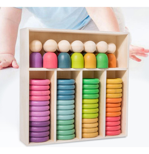 Nuevo Bloques De Construcción Montessori A Juego De Arcoíris