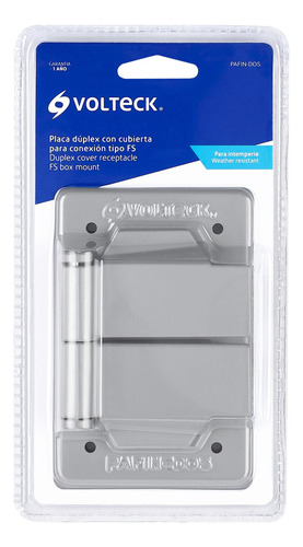 Placa Doble Caja Fs Con Tapas Voltech 46433 Gris