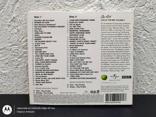 Cd The Beatles - On Air Live At The Bbc Volume 2 2013 Mexico Edición Limitada (Usado)