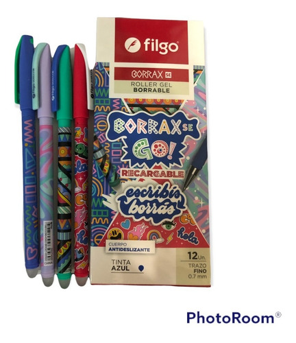 Imagen 2 de 3 de Borrax Borrable Lapicera Roller Filgo Se Go Caja X12