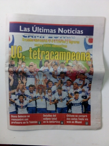 Diario Las Ultimas Noticias .u.c - Tretracampeona-2021-