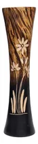 Comprar Florero Madera Mango Natural Tallada Mano 12  Artesania N.º