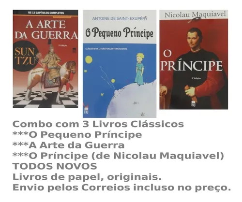 comprar O Pequeno Príncipe + A Arte Da Guerra + O Príncipe Maquiavel