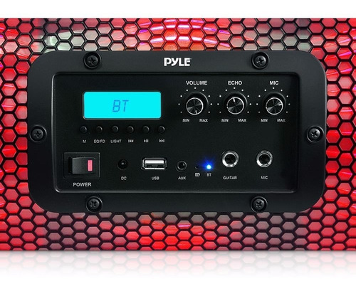Pyle Parlante Portátil Pbmspg260l Bluetooth Usb Sdfm C/luces