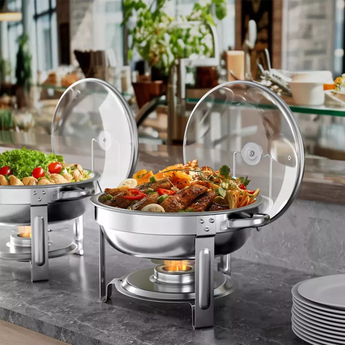 4pz Juego Para Platos De Comida De Inoxidable Y Calentadores
