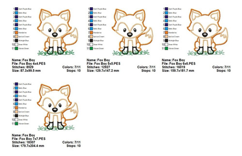 Matriz De Bordado Maquina Animal Del Bosque Zorro Bebé M1038 C1038 Zorro 1038