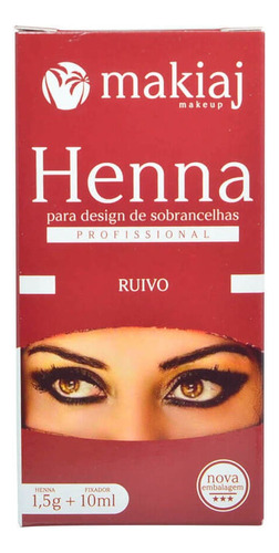 Henna Sobrancelhas Makiaj Alto Rendimento E Fixação Rena Cor Ruivo