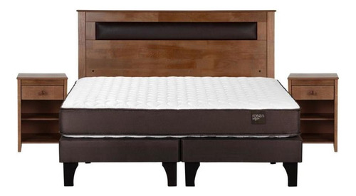 Cama Rosen Ergo T New 2 Pl 150x200 Bd Ferrara Color Marrón/blanco