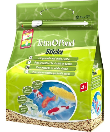 Imagen 1 de 2 de Alimento para peces de estanque y agua fría carpas koi Tetra Pond Sticks 450g