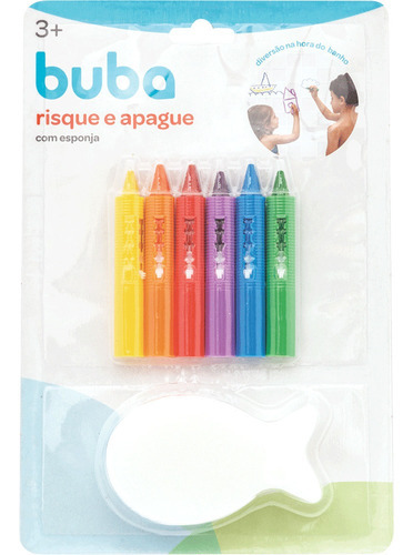Canetas P/ Colorir No Banho Risque E Apague Com Esponja Buba