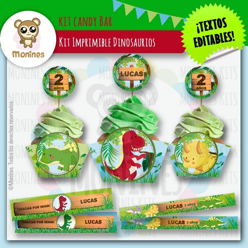 Kit Imprimible Dinosaurios Dinos ¡texto Editable!