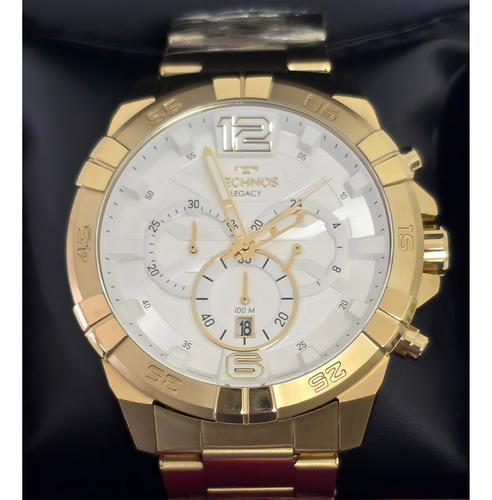 Relógio De Pulso Technos Legacy Com Corria De Aço Inoxidável Cor Dourado - Fondo Branco
