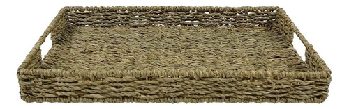 Bandeja Rectangular C/asas 38x28xh4.5cm - Fibra Natural