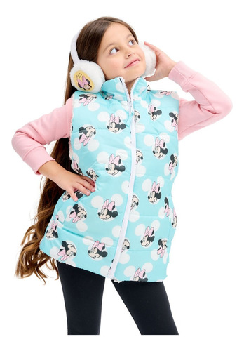 Chaleco Abrigo Puffer Minnie Mouse Niñas Original Disney