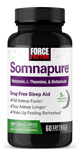 Force Factor Somnapure Ayuda Natural Para Dormir 60 Tabs Sabor Sin Sabor