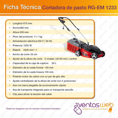 Imagen 4 de 6 de Maquina Cortadora De Cesped Pasto Electrica Einhell 1,7 Hp
