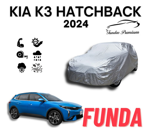 Funda Auto Afelpada Lona Cubierta Kia K3 Hb 2024