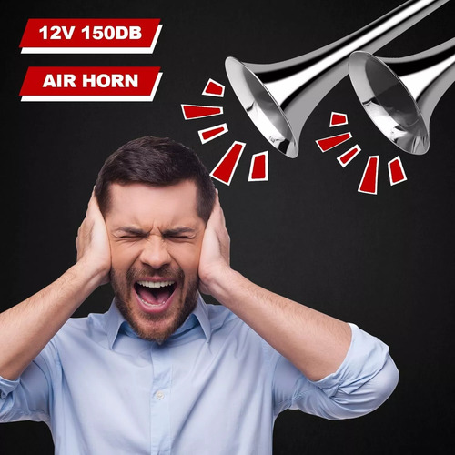 Cláxon Corneta De Aire Doble 150db Pretul 12v Kit