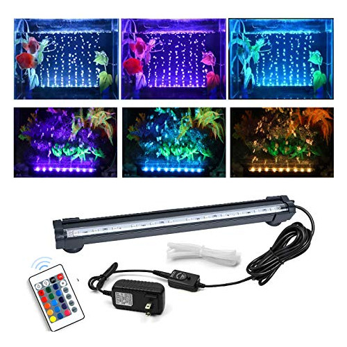 Luz De Acuario De Burbujas De Aire, Luz Led Rgb Acuario...