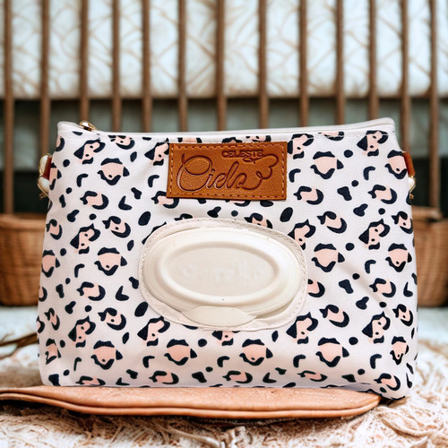 Bolsa Pañalera Bebe Toallitas Húmeda Portátil Organizadora F Color Leopardo