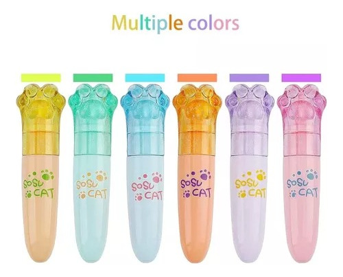 Set De Mini Destacadores Pasteles Diseños Kawaii