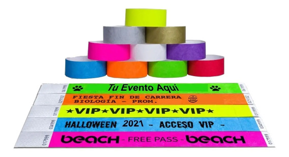 100 Pulseras Impresas Para Eventos | MercadoLibre 📦